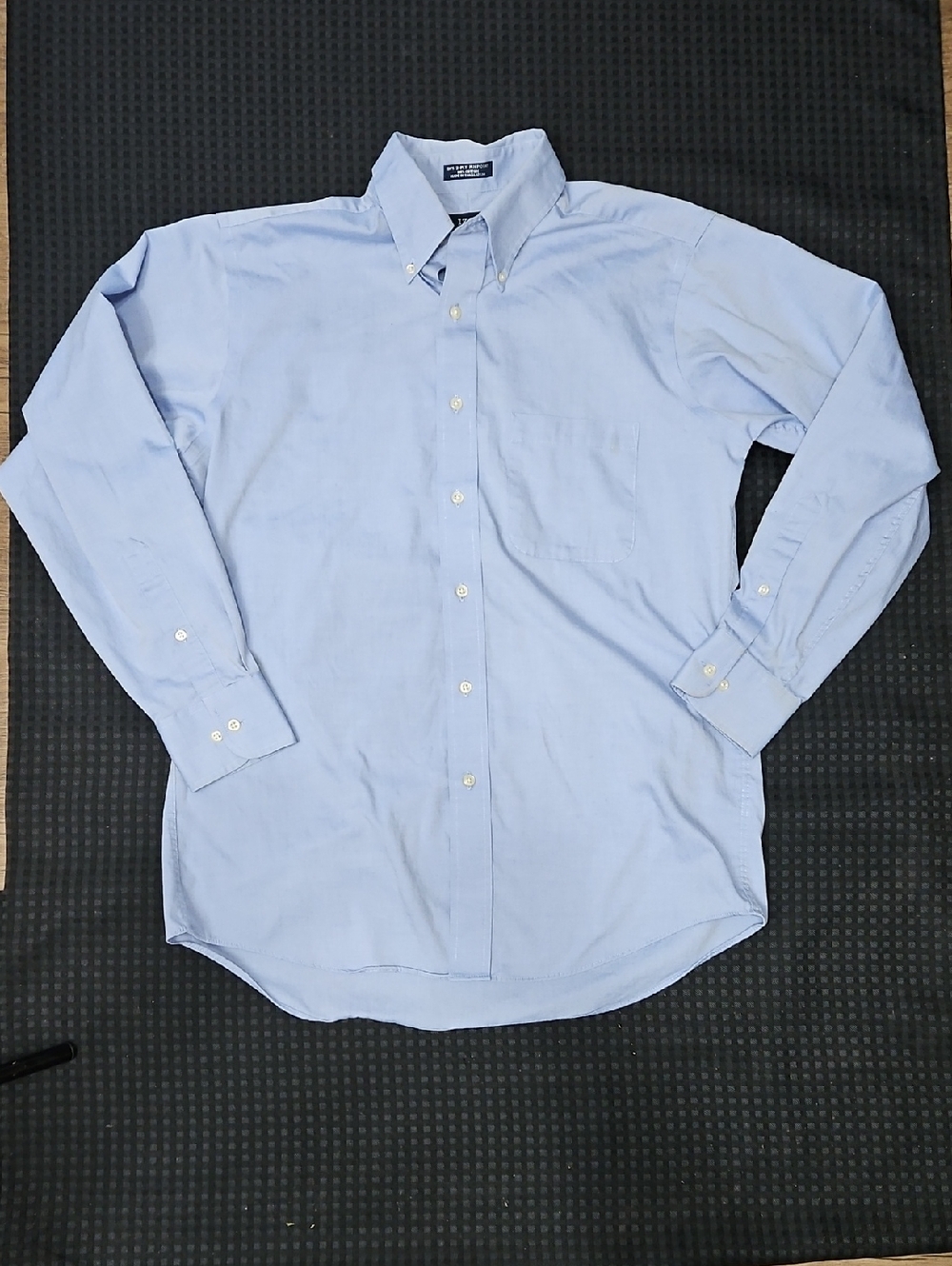 Izod, Blue, Cotton, Longsleeve, Button Down, 80's 2ply Pinpoint, Size  Medium